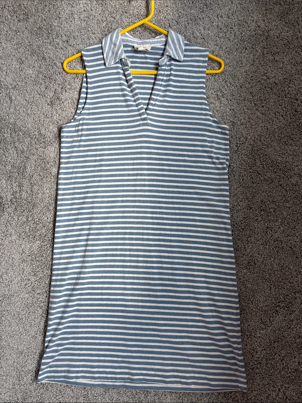 Jane and Delancey Blue & White Striped Sleeveless Polo Tank